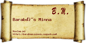 Barabás Minna névjegykártya